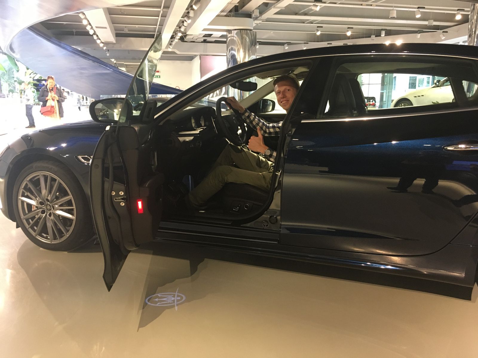 Sitting in Maserati Ghibli for the first time - at the historical Maserati factory (Modena)